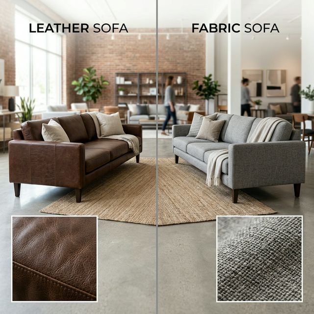 Leather vs Fabric sofa comparison — pros and cons